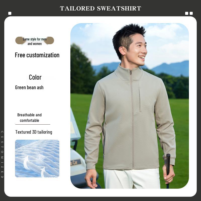 Men s Executive Business Hoodie with Customized Logo Print and Stand-up Collar 4XL