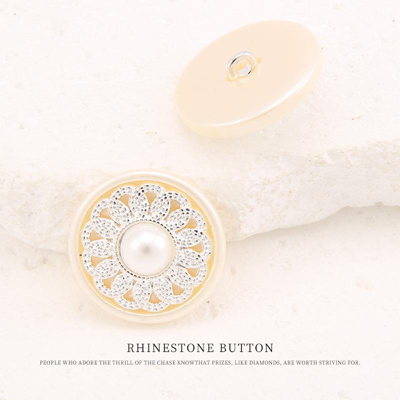 5pcs Metal Resin Combination Button Coat Trench Coat Gold Button Sweater Jacket Cardigan Small Fragrant Style Silver Button