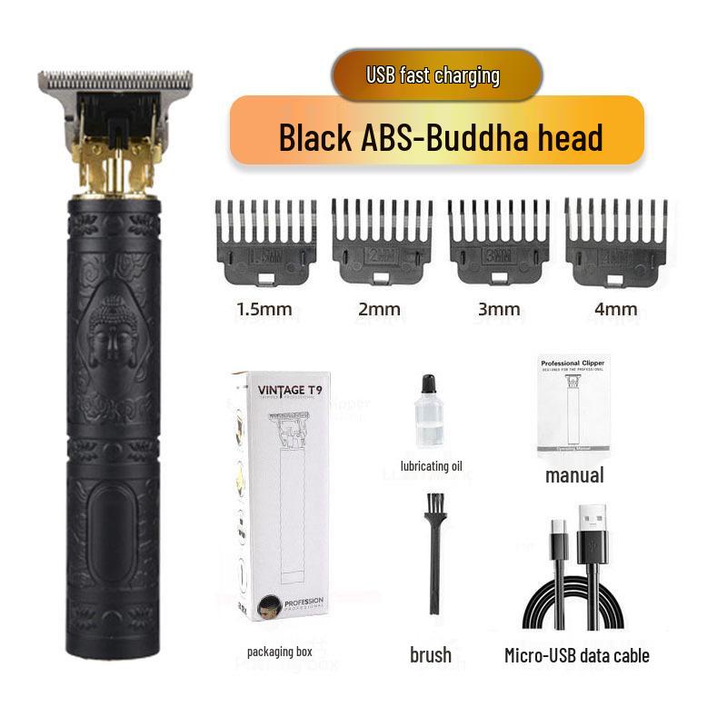 Professional Electric Hair Clipper for Barbers & Home: Precision Carving, Slicked Back Styles, Bald Head Trim.