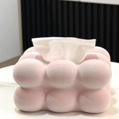 Cutie de șervețele ceramice plușate, organizator de decorațiuni pentru living, cutie de șervețele, suport pentru șervețele
