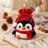 Christmas Pouch Craft Set Crochet Kit, DIY Santa Snowman Pouch, Cute Penguin Elk Bear Knitting Supplies Designs, Storage Bag Kit for Beginners,