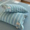 Set of 2 Pure Cotton Linen Single Pillowcases with All Cotton Inner Core, 48cm X 74cm