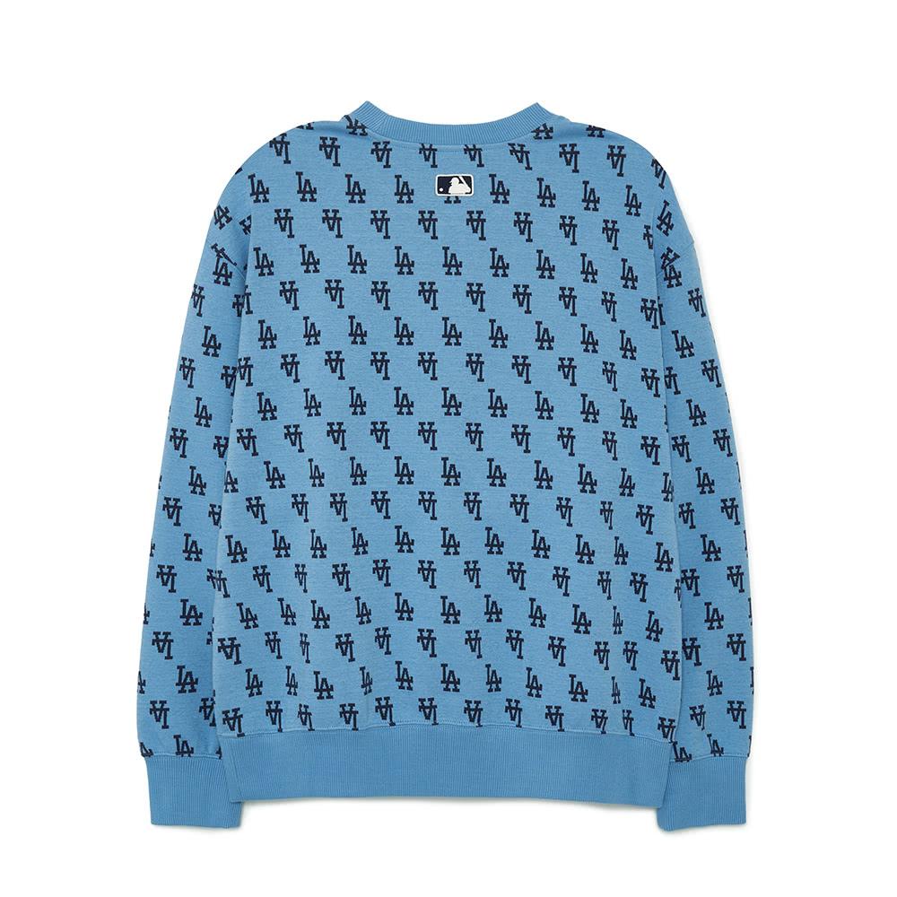 New MLB MONOGRAM Series Los Angeles Dodgers Sweatshirt Unisex Dark Sky Blue 3AMTM0334-07SBD