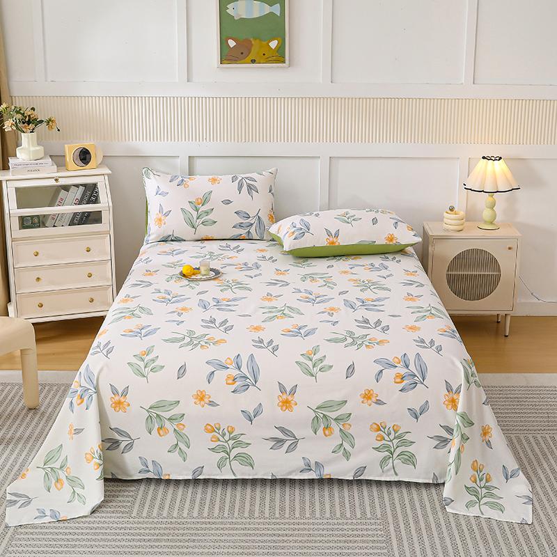 Cotton Bed Flat Sheet designed for Double Bed Plain Solid Color Top Sheets Single/Queen/King Flat Bedsheets Household Bed Linen Sheets