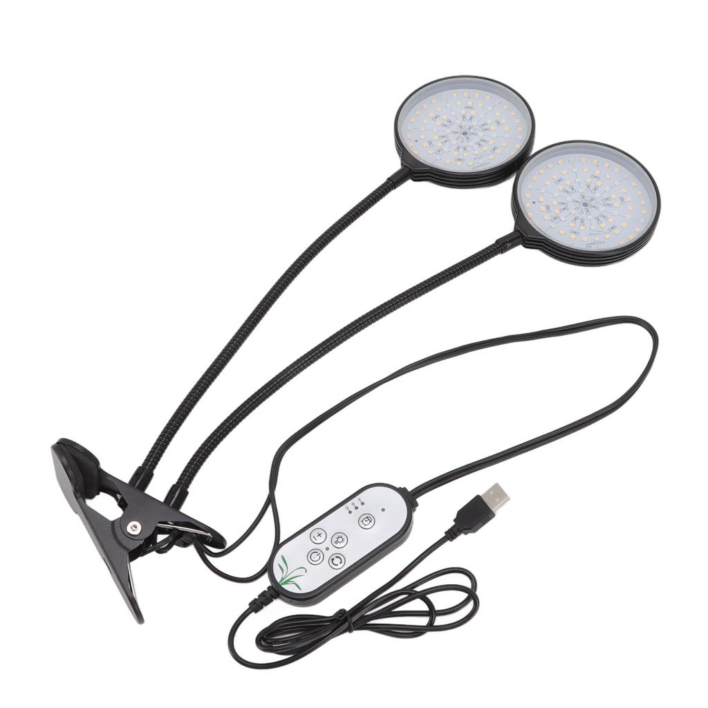 Pflanzenwachstumslampe Timing 5 Dimmstufen Wasserdicht Doppelkopf 30W USB-betrieben LED Pflanzenlampe mit