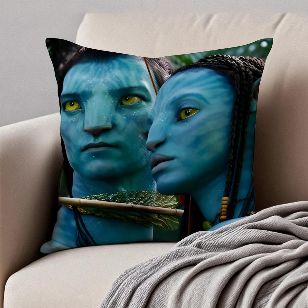 Epic SciFi Movie AAvatar The Way of Water Cushion Cover Pillowcase Antidustmite Invisible Zipper Short Plush Sofa Cushion