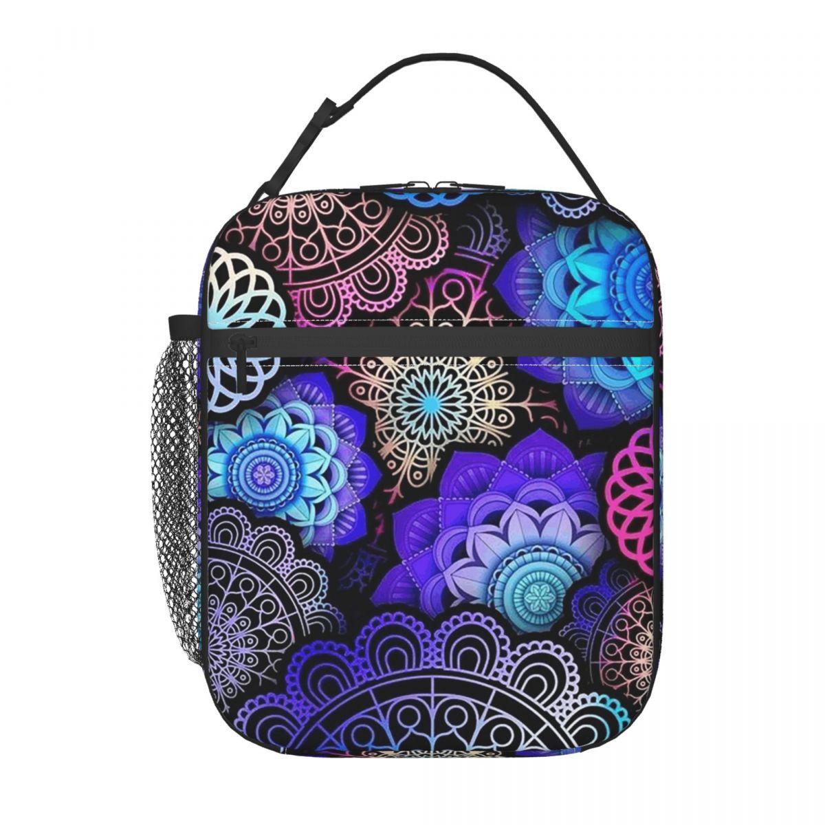 

Colorful Bohemian Pattern Insulated Lunch Bag for Women Children Portable Food Boxes Thermal Lunch Box Tote One Size