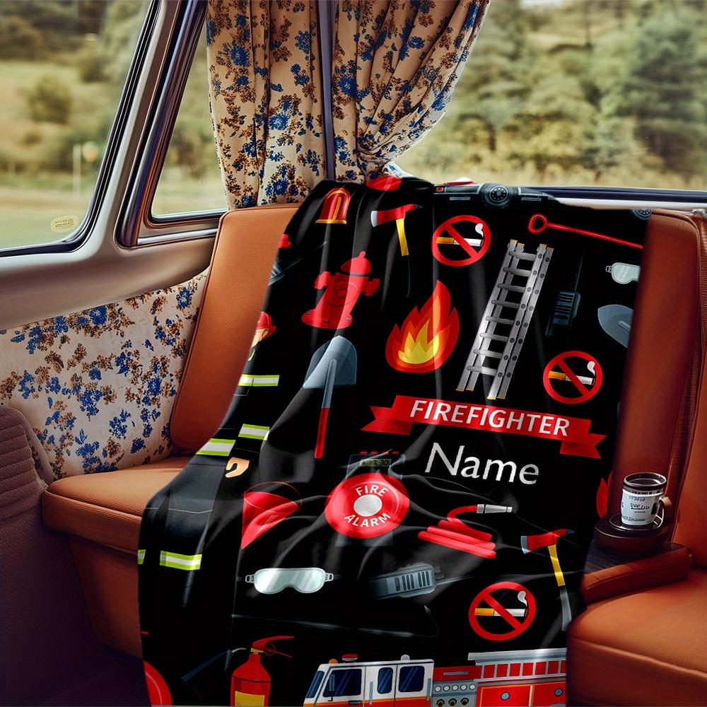 Firefighter Uniform And Equipment Rv Blanket Personalized Name Soft Comfortable Stylish Rv Blanket Car Blanket Perfect For Rv Travel Rv Camping Rv