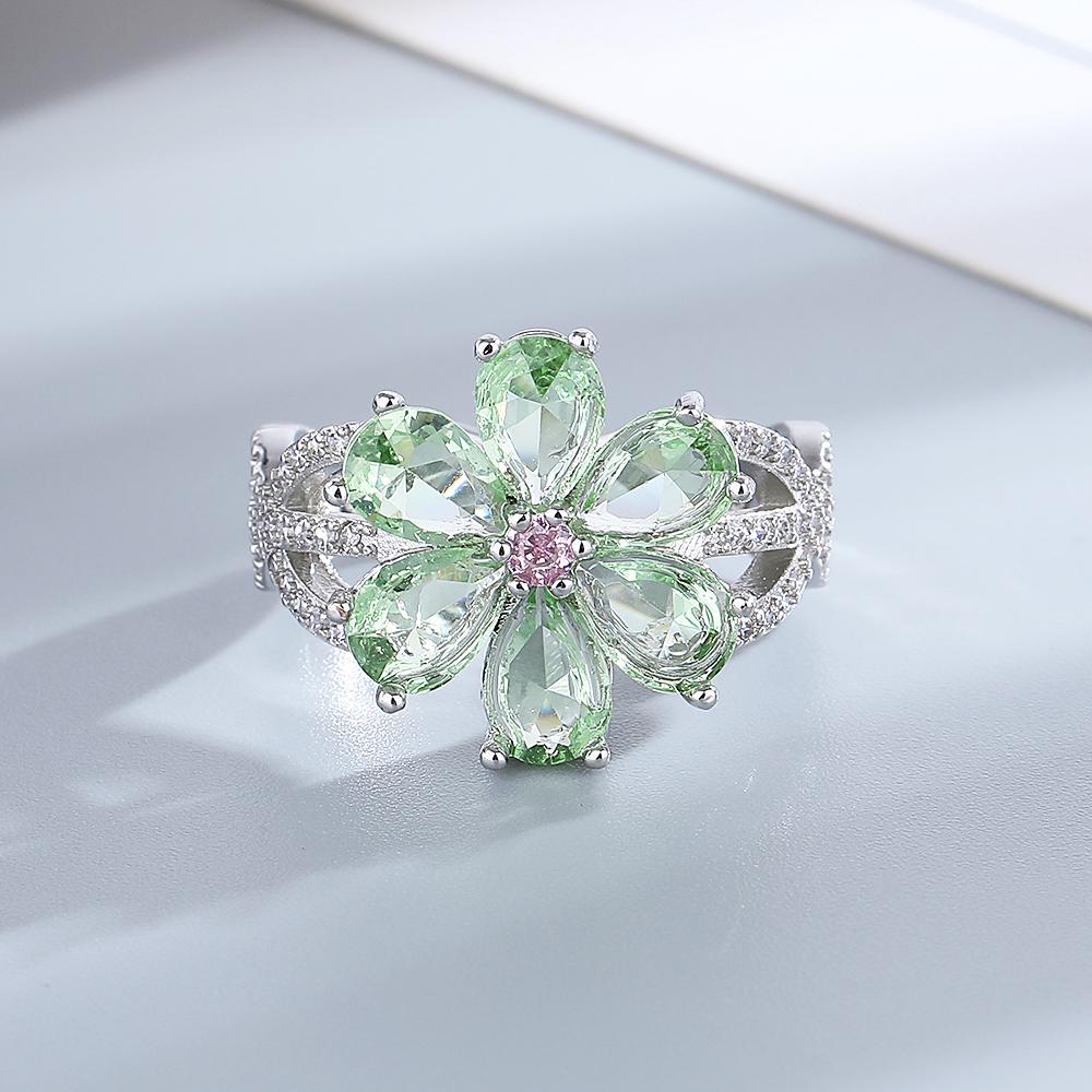 LADYGD Anello Donna Con Fiore Di Nascita - Placcato Oro 14K, Minimalista Impilabile, Regalo Compleanno Per Ragazze, 12 Mesi