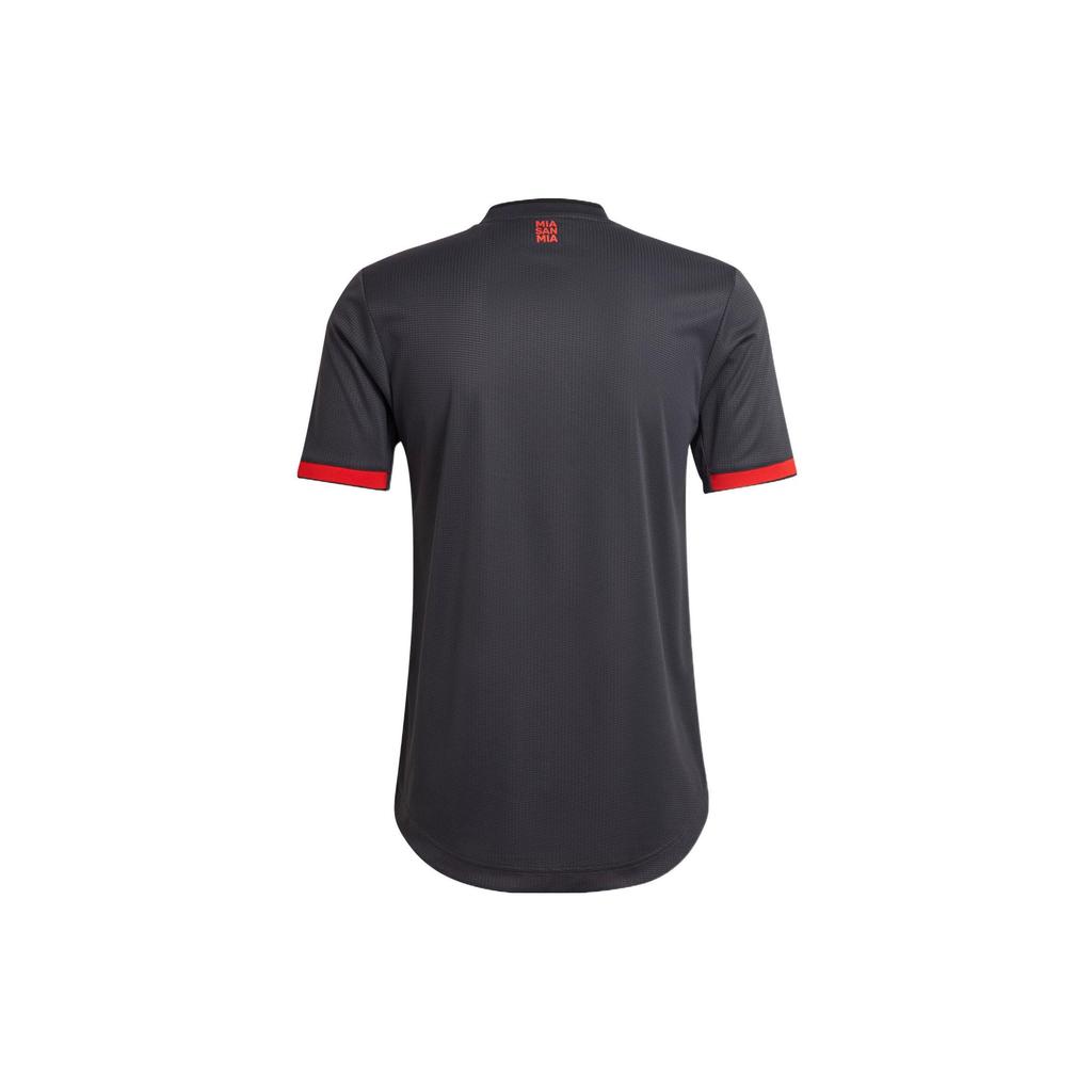 adidas FCB 3 AU Trikot mit Logo-Buchstabe und Bayern München-Wappen Heat Transfer Herren Sport-Oberteile Nachthimmel-Grau H39910