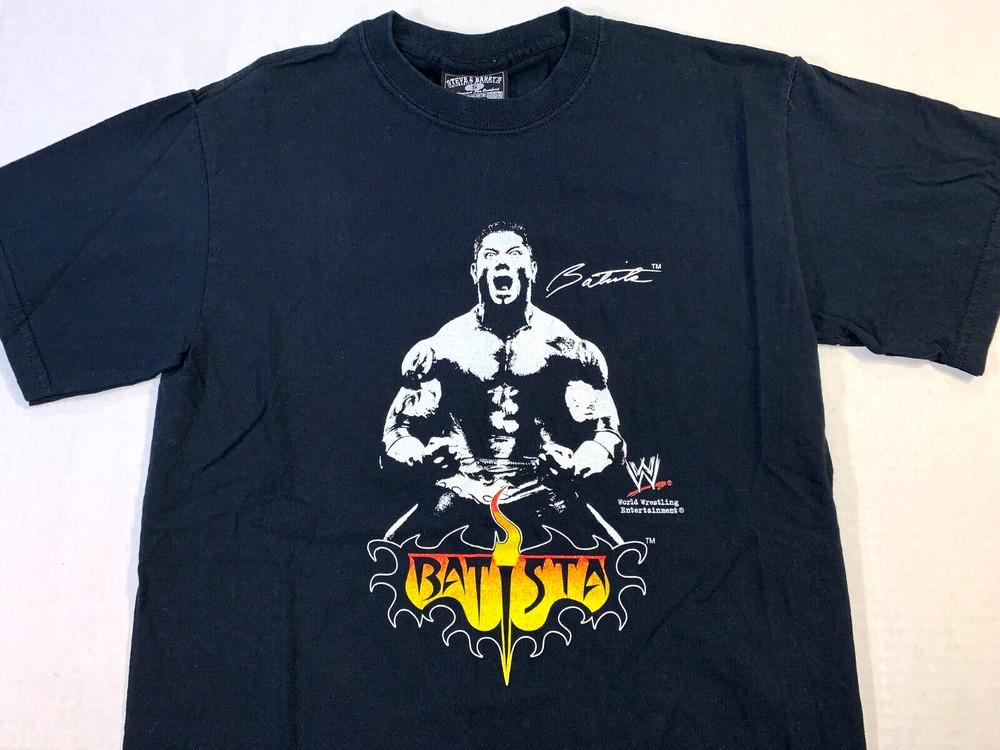 Редкая винтажная футболка 2000-х Batista WWE World Wrestling Дэйв Батиста Отличная! МАЙКА UNISEX S