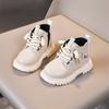 Autumn Children Boots Pu Leather Boys Shoes Rubber Sole Ankle Boots For Girls Zip Side  Toddler Baby Shoes