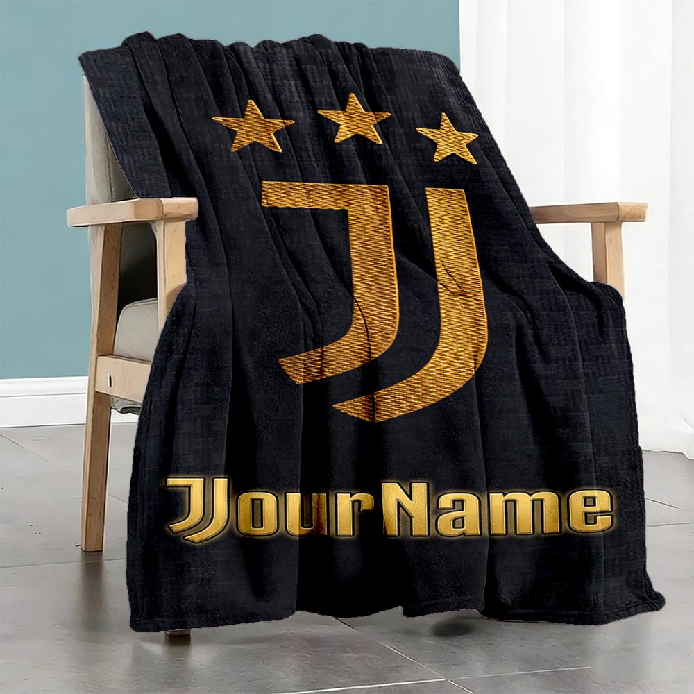 Juventus Personalized Text Blanket Throw Personalized Blanket Durable Comfort Perfect for Picnics Livingroom Couch Bed Four Seasons Universal