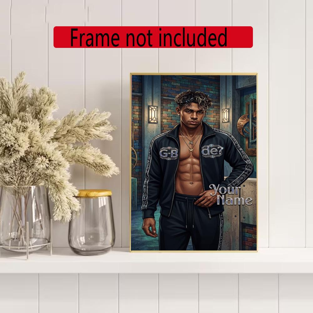 Lamin Yamal Customize Your Name Diamond Painting Round Diamond Diy Frameless Holiday Artwork Suitable For Home Office Wall Decoration