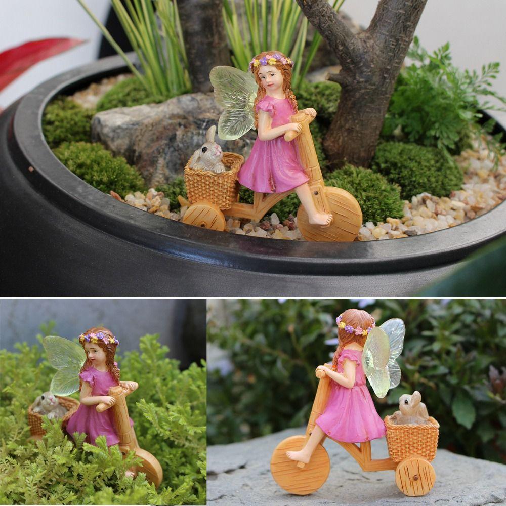 Resin Fairy Statue Cute Bonsai Inserts Scene Decoration Fairy Garden Figurines  Courtyard
