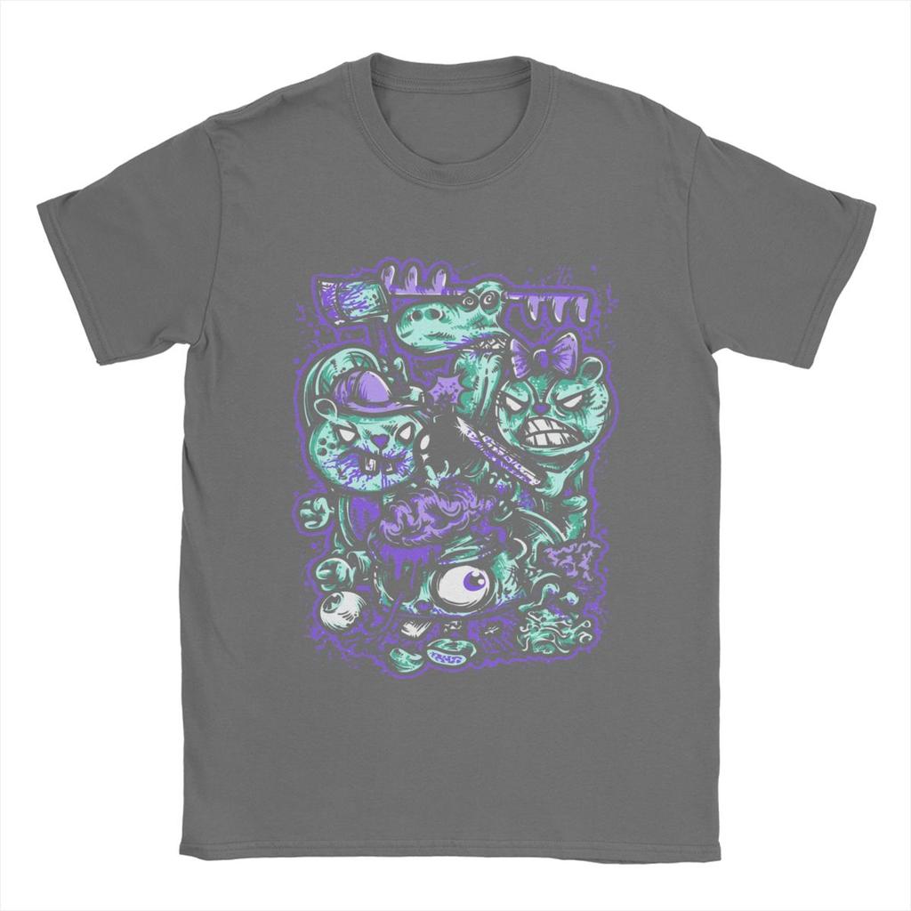 Happy Tree Friends Families T-Shirt for Men Cartoon Leisure Cotton Tees Round Neck Short Sleeve T Shirts Gift Idea Clothes