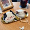 Raccoon Plush Coin Purse Cow Plush Wallet Pendant Headphone Bag Plush Earphone Bag  Change Storage