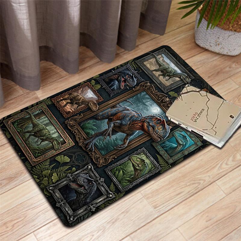 Dinosaur Collection Pattern Rug Floor Mat for Living Room or Bedroom Soft and Comfortable Carpet a Gift for Birthday and Holiday.