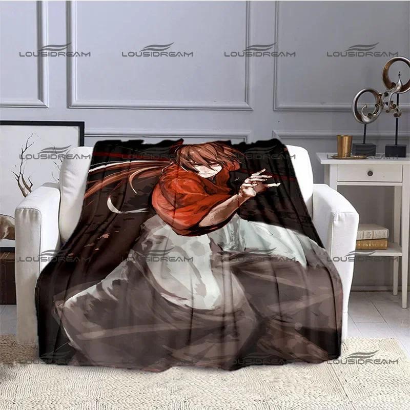 Himura Kenshin Cartoon Blanket Classic Japanese Animation Flannel Decorative Thin Blanket Portable Home Travel Office Blanket