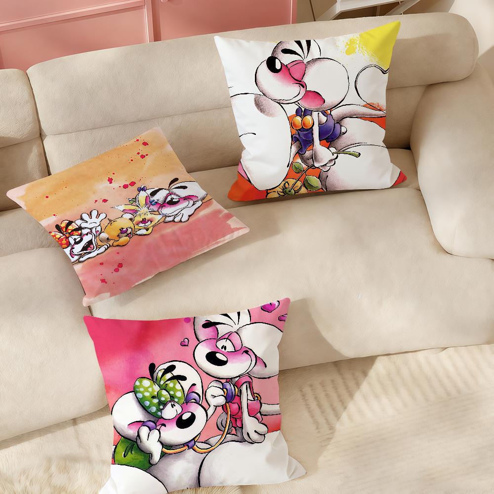 Cartoon DDiddl Rat Pillow Case Suitable For Bedrooms Living Rooms Cars Home Decoration