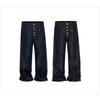 High Street Cleanfit Drak Blue Jeans for Men and Women Straight Vintage Casual Denim Trousers