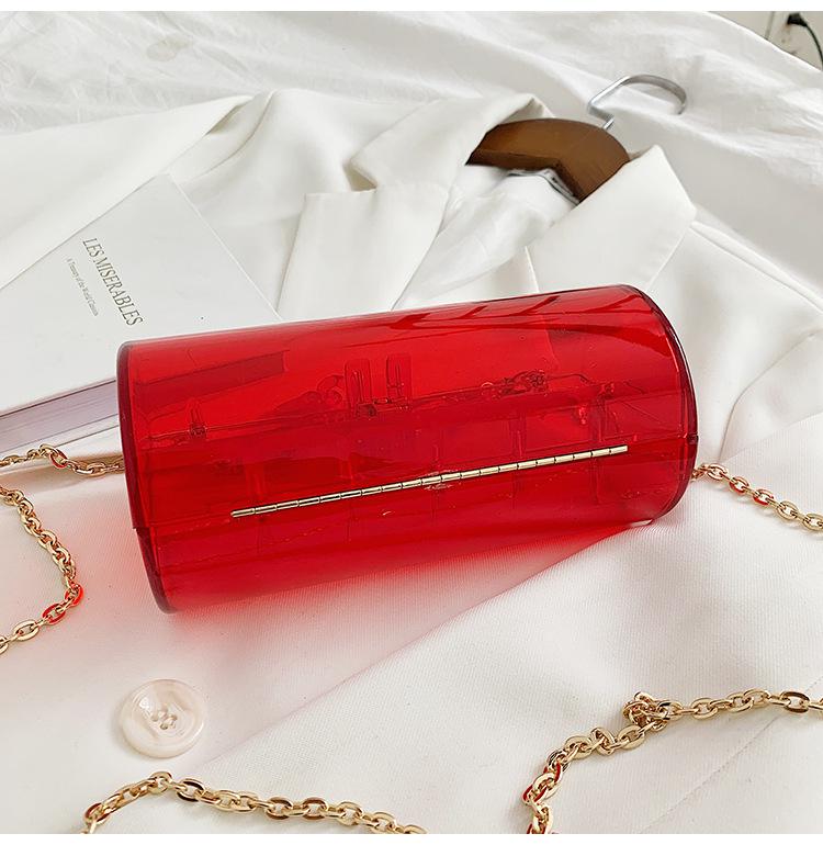 Acrylic Chain Transparent Box Jelly Bag Individual Hexagon Clear PVC Women Handbags Mini Designer Evening Crossbody Tote Bags