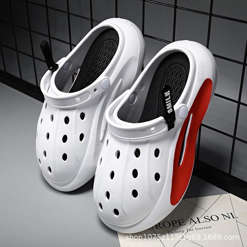 Summer New Men's Hole Shoes Fashion Bag Head Shoes Outdoor Non-slip Wear-resistant Soft-soled Sandals
