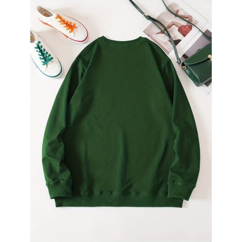 Neck 17 Colors Pullover Crew Sweatshirt Casual Long Sleeve Sweatshirt For Fall Winter Womens Clothing