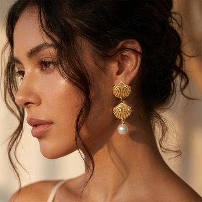 New Bohemian Ocean Style Shell and Starfish Pendant Earrings Fashionable and Exquisite Beach Earrings
