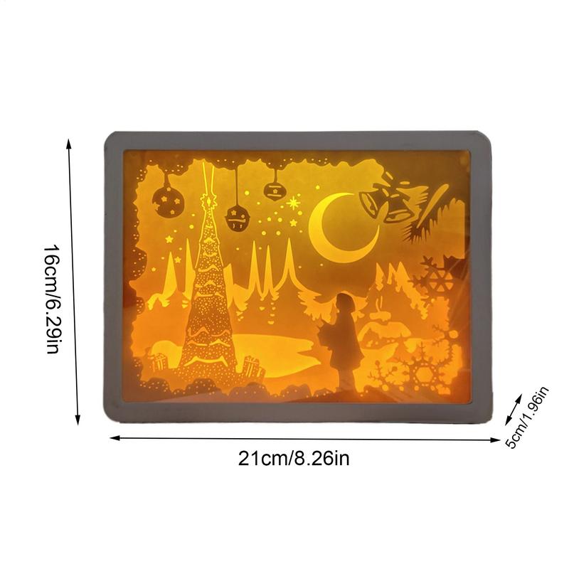 Papercut Light Box Frame Night Lights 3D Papercut Light Boxes Frame LED Night Lights Paper Sculptures Night Lamp For Valentine's