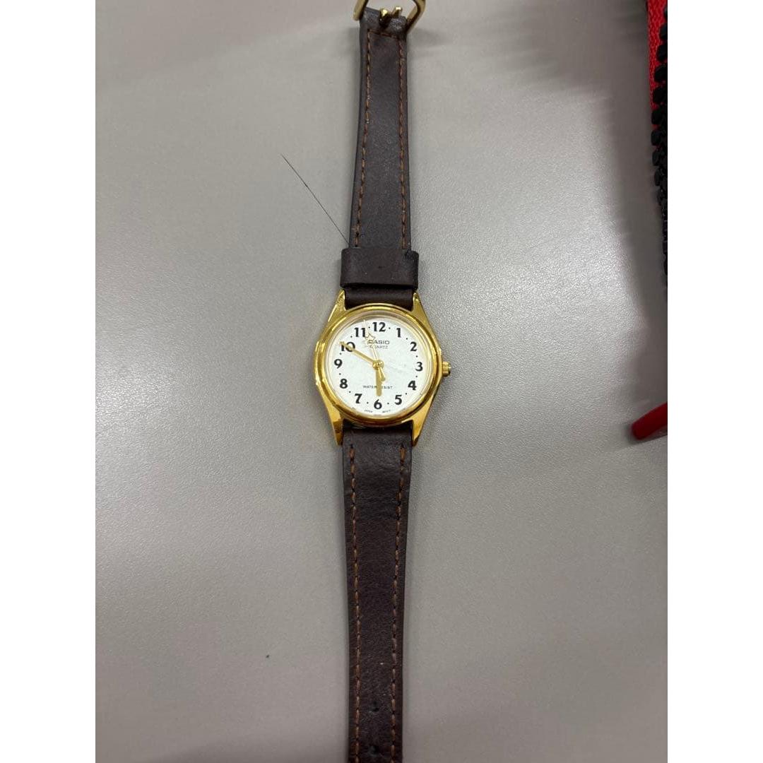 Used CASIO Casio Standard Analog Watch Gold Leather Star Second Hand