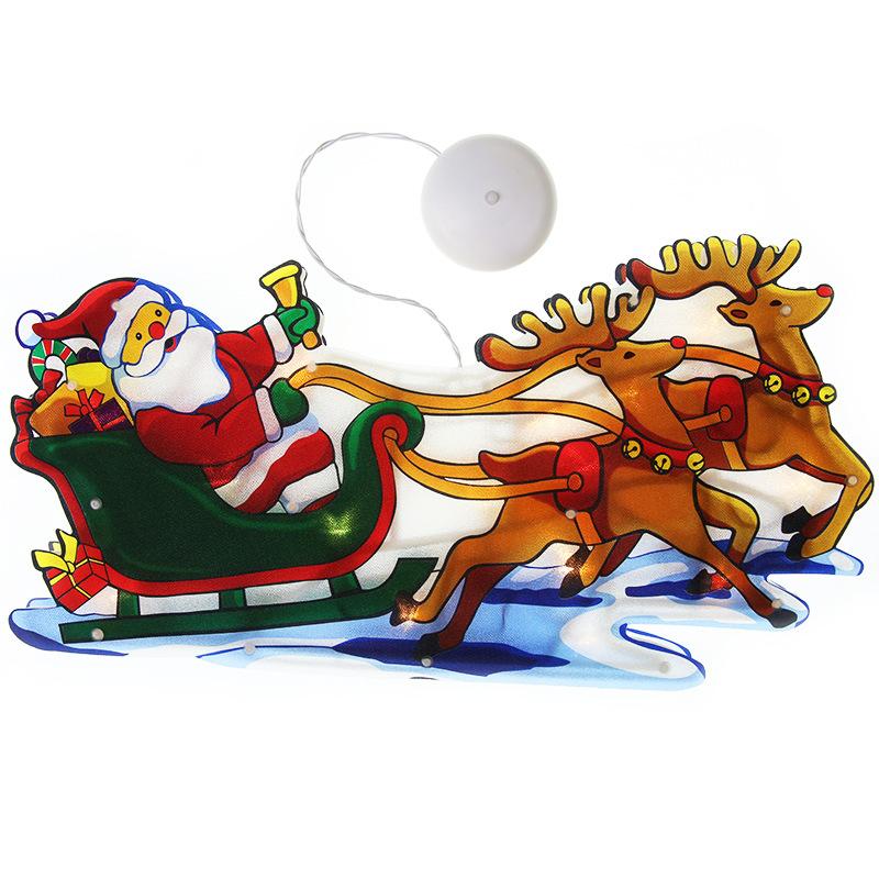 45cm Led Shape Lamp String Christmas Decoration Lamp Kitchen Window Glass Door Stick Sucker Lamp Festival Atmosphere Lamp