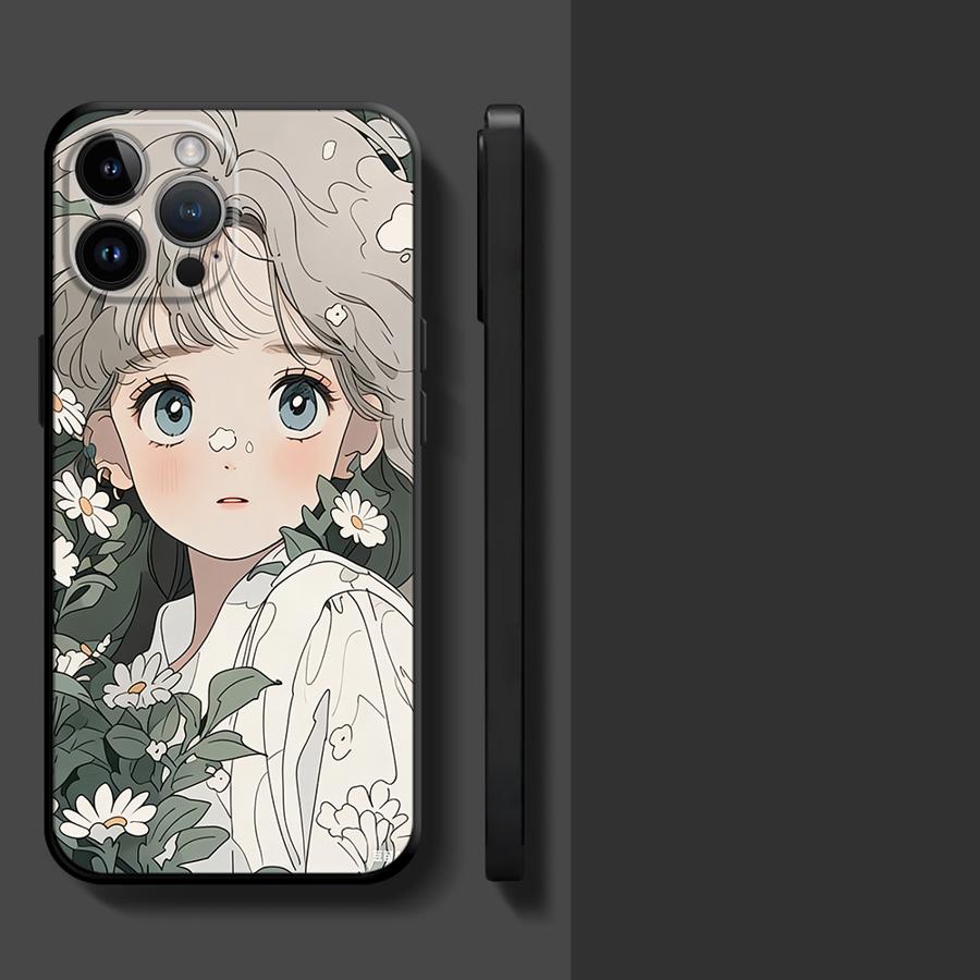 

Phone Case for Apple iPhone 17 Pro Max 11 16 Air 12 13 14 XR XS MAX 17e 15 Pro 7 8 Funda Phone Cover Cartoon Pretty Girl iPhone 12