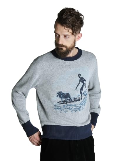 

Schott 50s LS KNIT SURF BULL Surf Bull Knit, Men s, Size M, 110, Blue, 782-4240003