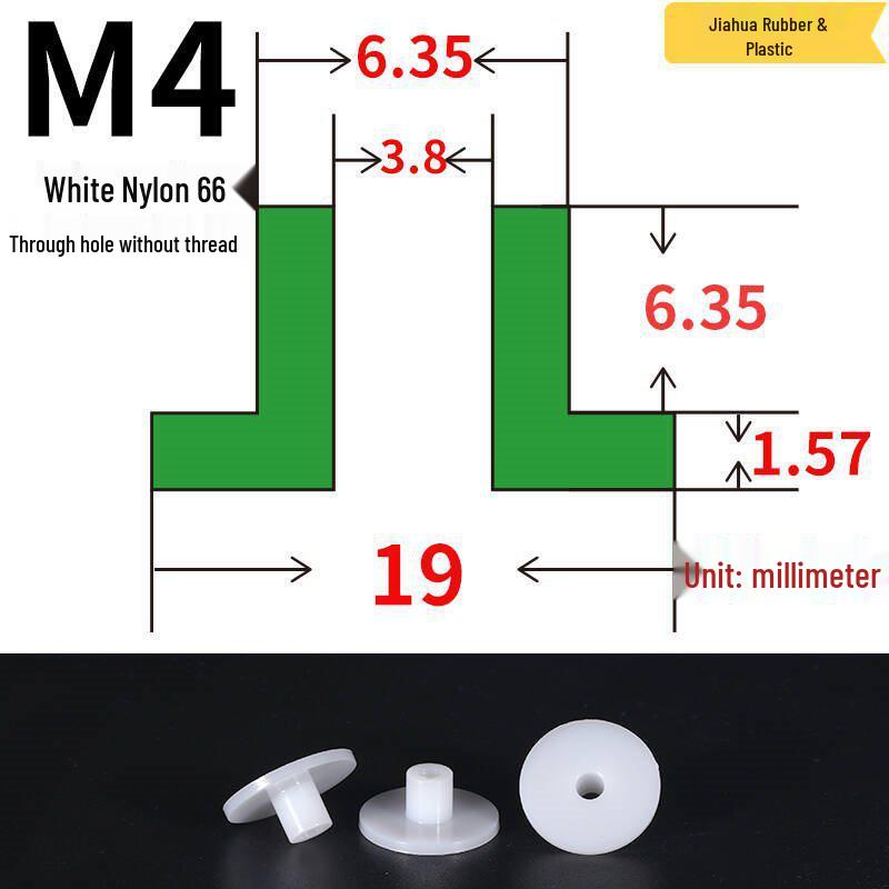 T-förmige Nylon-Dichtungsscheibe M3-M35 Gewinde Isolierabstandshalter