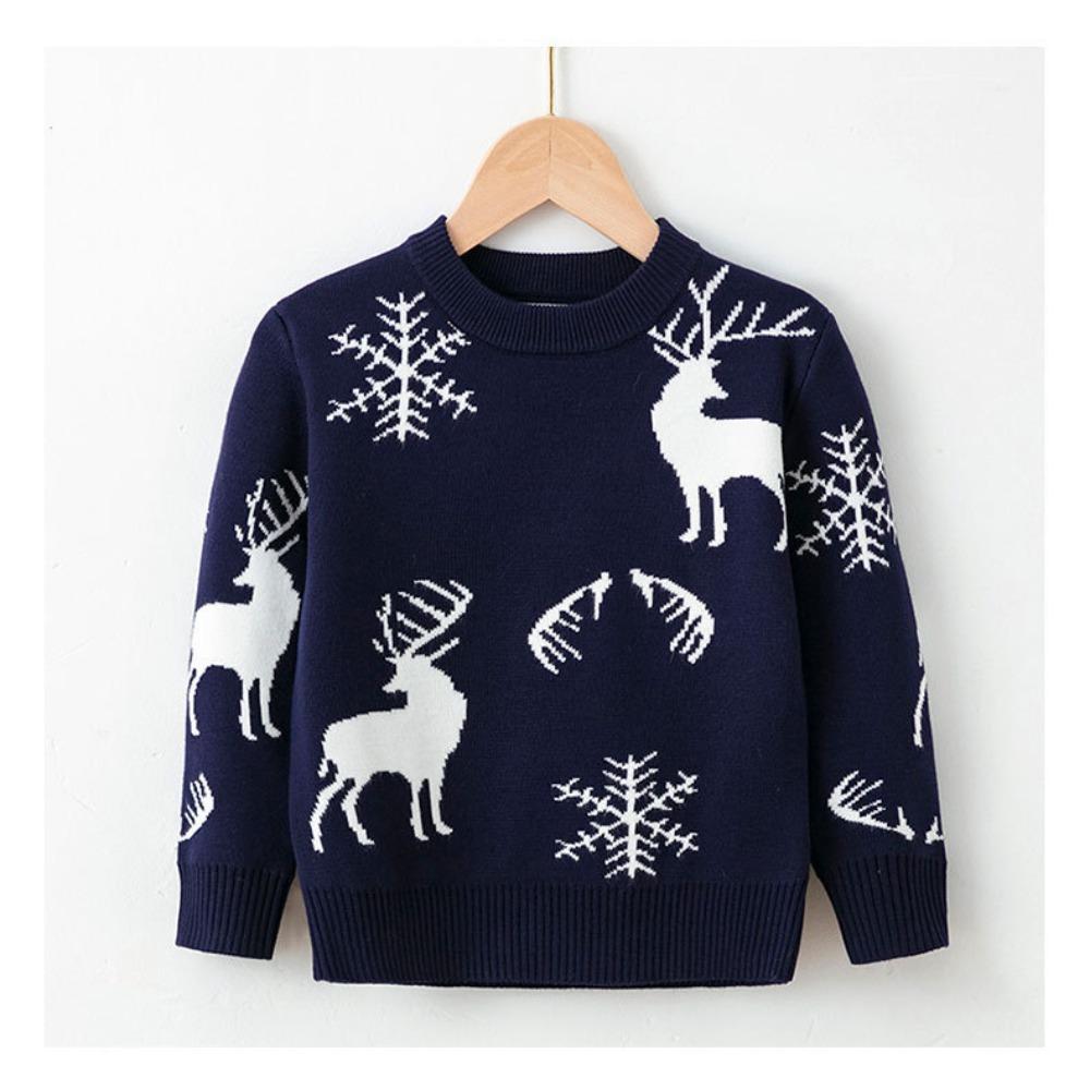 New Children's Christmas Sweater Collection: Girls' and Boys' Autumn/Winter Cartoon Pullover Knitwear