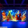 Große/Extragroße Weihnachtsmann- und Winterdorf-Szene, Fluoreszierende Polyester-Türen/Wände/Häuser, 2D-Grundriss