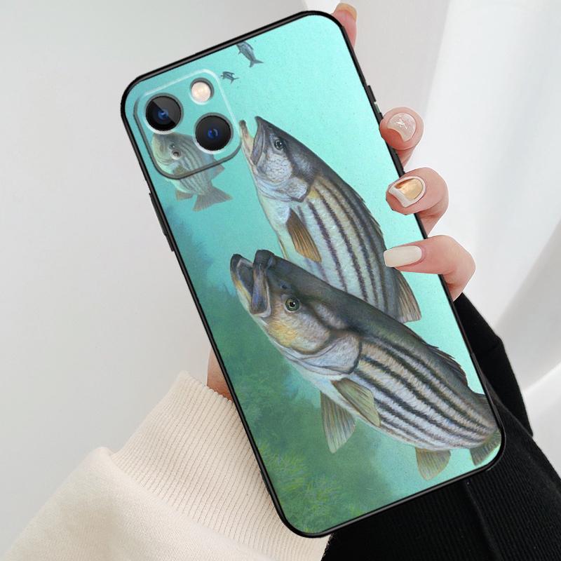 Bass Fishing Baits Lures Hook Tackle Phone Case For iPhone 17 Pro Max 14 13 12 11 15 16 Pro Max mini 15 16 Plus 16e 17 Air Cover