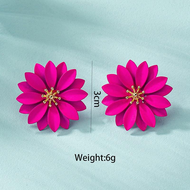 Pinkdudu Frosted Vintage Flower Stud Earrings Sweet Temperament Fashion Earrings Jewelry Accessories For Women PD1754