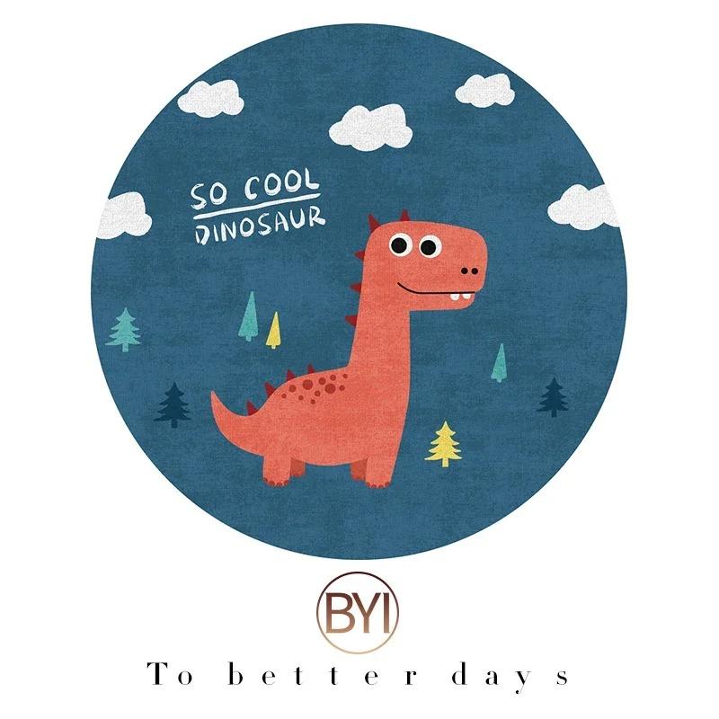 Cute Round Rug Kids Rooms Carpets Bedroom Cartoon Decoration Bedside Rugs Living Room Carpet Study Non-slip Chair Floor Mat