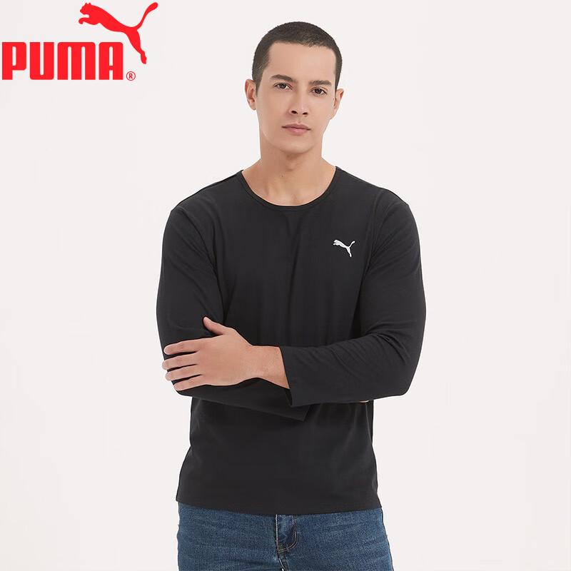 Puma Men's 2-Pack Long-Sleeve Cotton Crew Neck T-Shirt