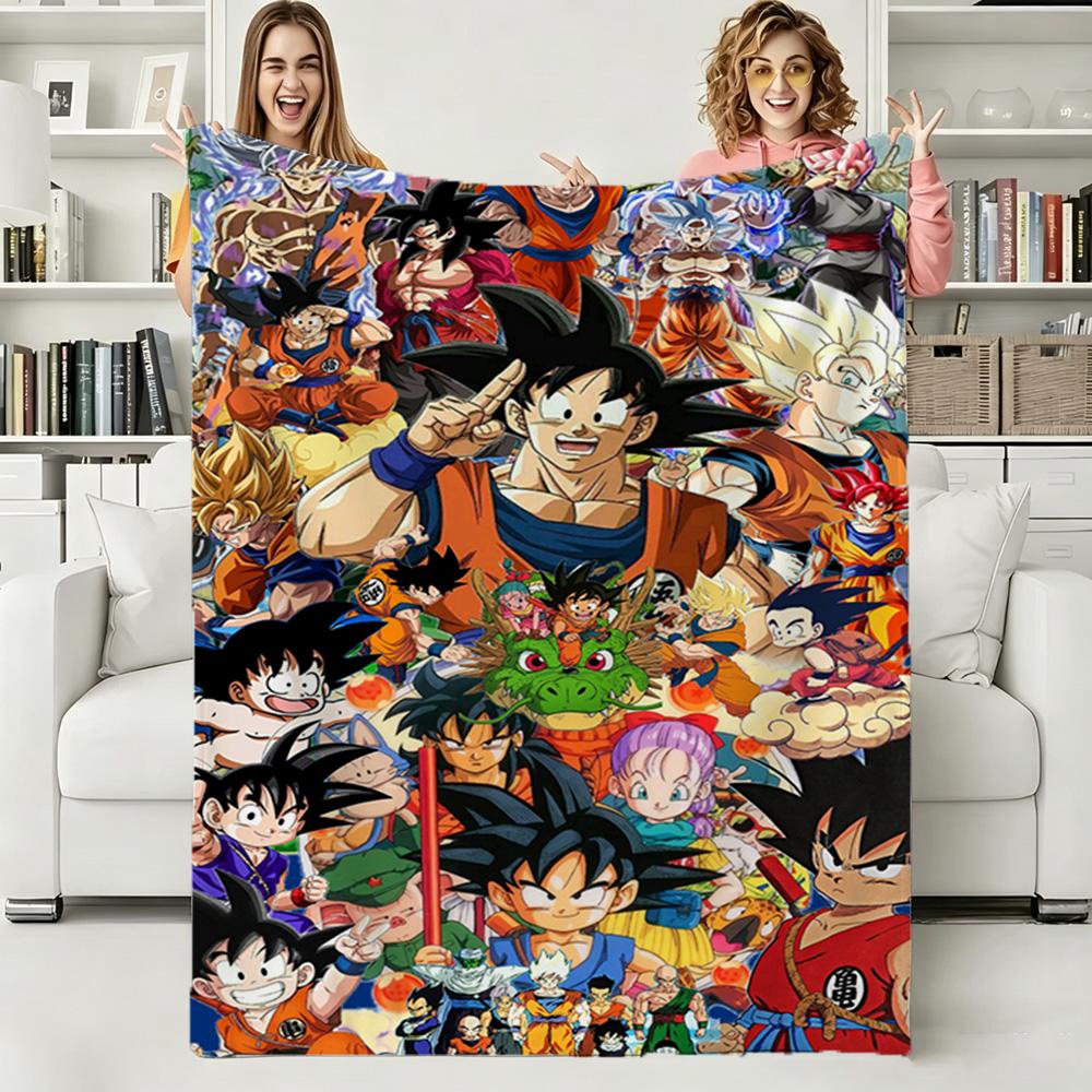 D-Dragon Ball Goku Super Z Soft Warm Flannel Blanket Art For Bedroom Wall Living Room Decor Bed Picnic Office for Birthday Gifts