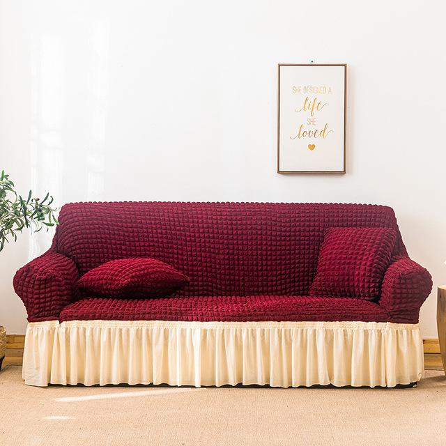 

Юбка из плотной ткани, чехол для дивана, высококачественный эластичный нескользящий чехол из спандекса для дивана для столовой, комплект на 1/2/3/4 места 1Seater 90-140cm