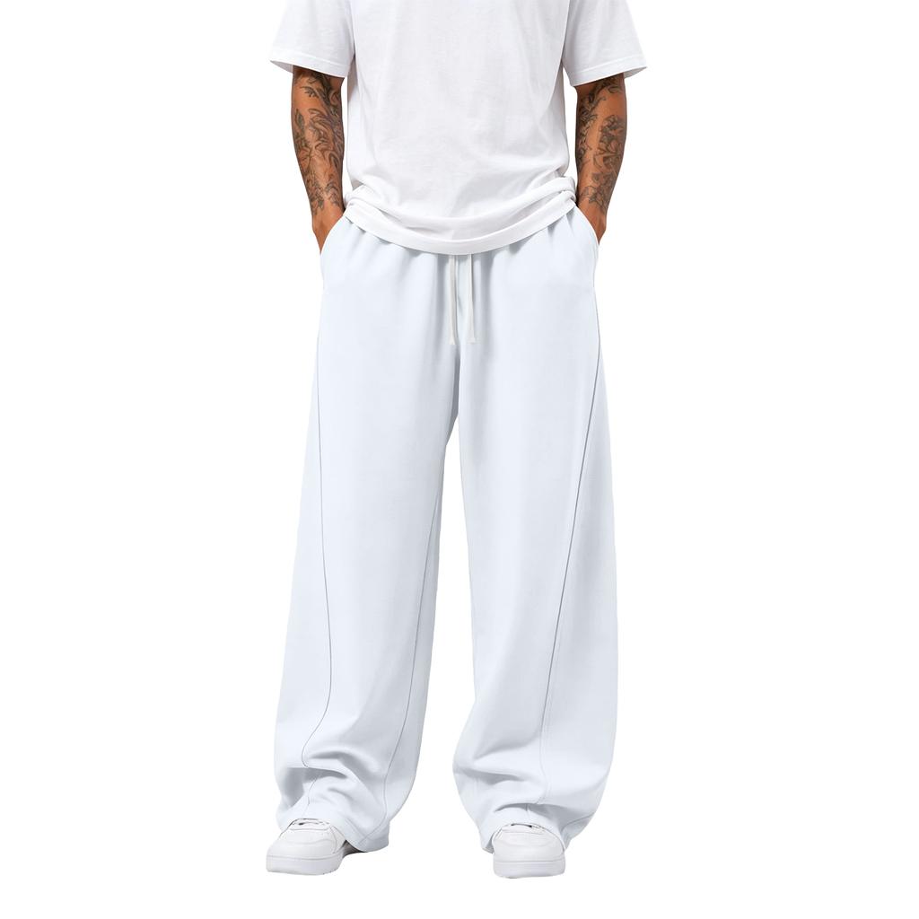 Pantaloni della tuta casual da uomo colorati a gamba larga curva per l'uso quotidiano