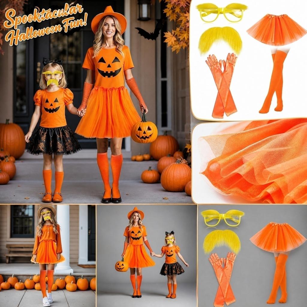Halloween Finger Gloves Orange Funny Prop for Costume Party Accessories