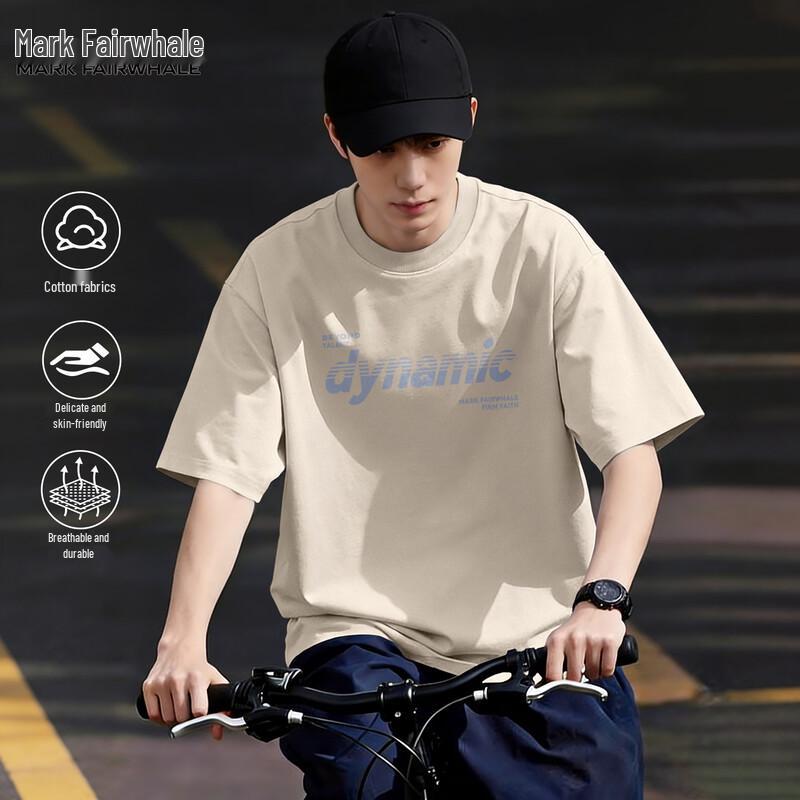 Mark Fairwhale Men s American Retro Loose Fit Graphic T-Shirt L