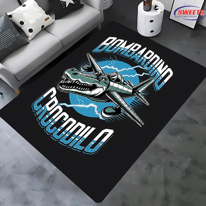 

Italian Brainrot Bombardiro Crocodilo Printed Carpet Living Room,Sofa,Table, Rug, Picnic, Camping, Outdoors, Bedroom, Home, Mat 40x60cm
