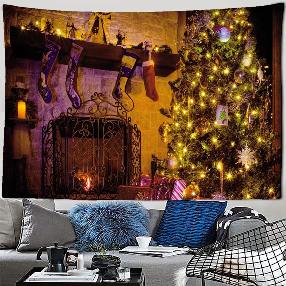 

Гобелен с рисунком Санта-Клауса для дома, спальни, гостиной, настенного украшения, рождественский гобелен 100x75cm