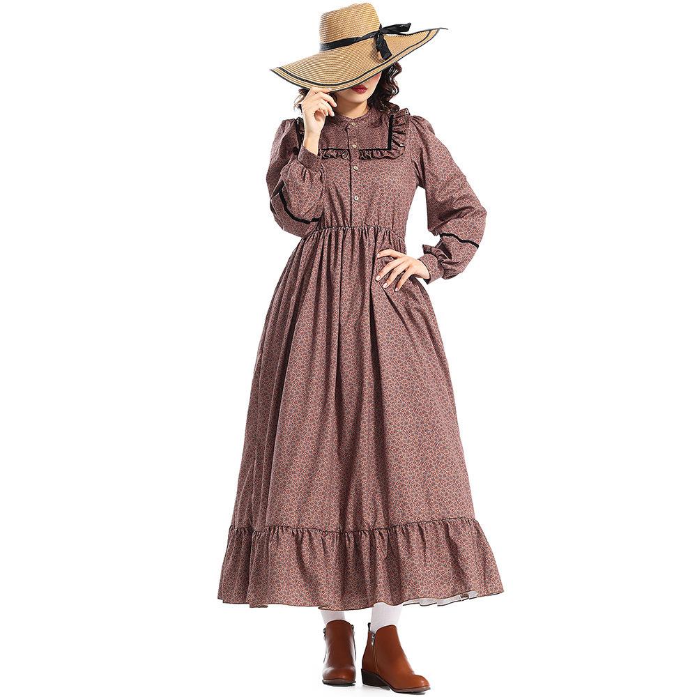 Prairie Colony Viktorianisches Blumenkleid – Halloween-Pionierkostüm