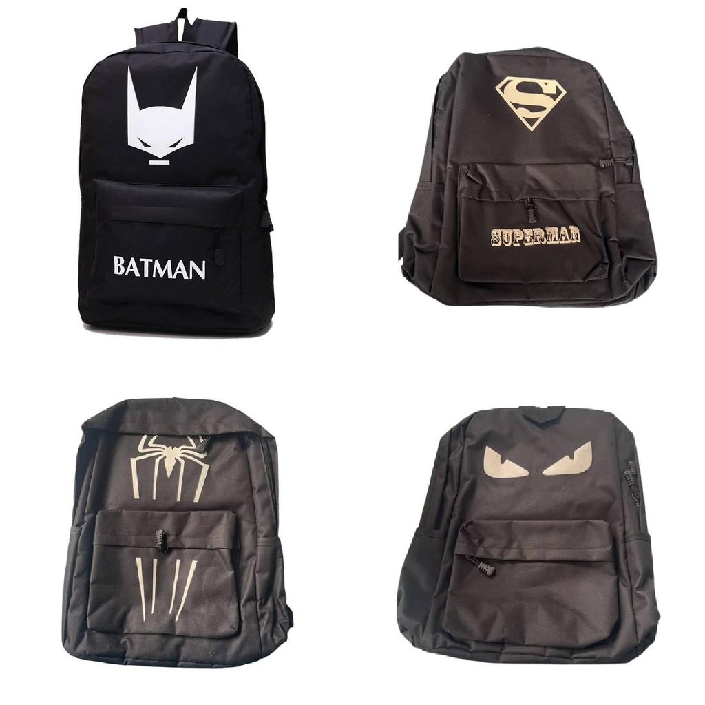 Spiderman Superman Captain America Character Backpack With Laptop Compartment For Students